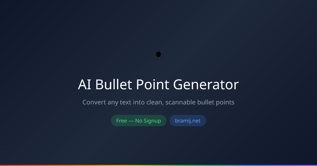 AI Bullet Point Generator — مجاني أونلاين | برامج | برامج