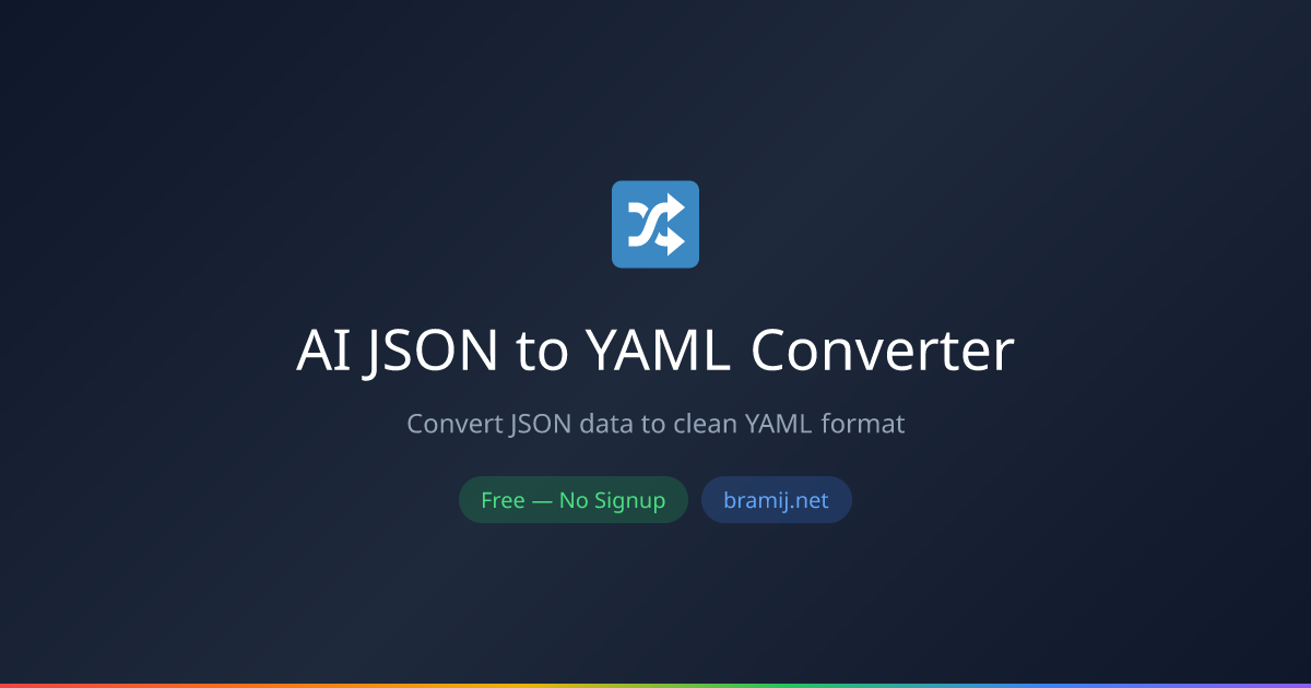 AI JSON to YAML Converter — مجاني أونلاين | برامج | برامج