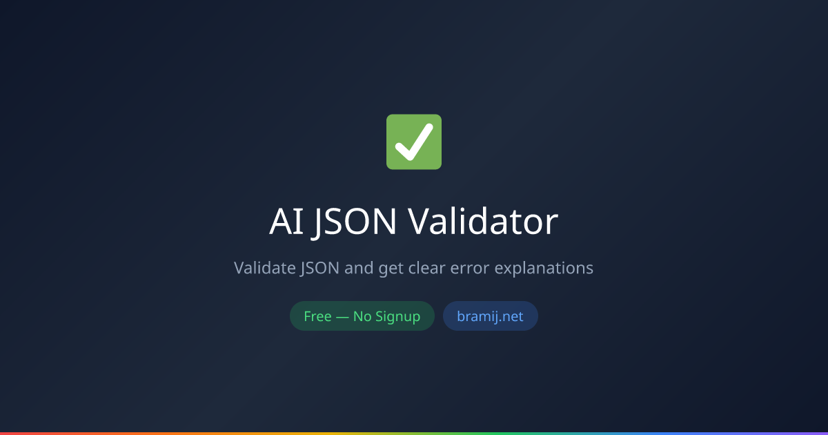 AI JSON Validator — مجاني أونلاين | برامج | برامج