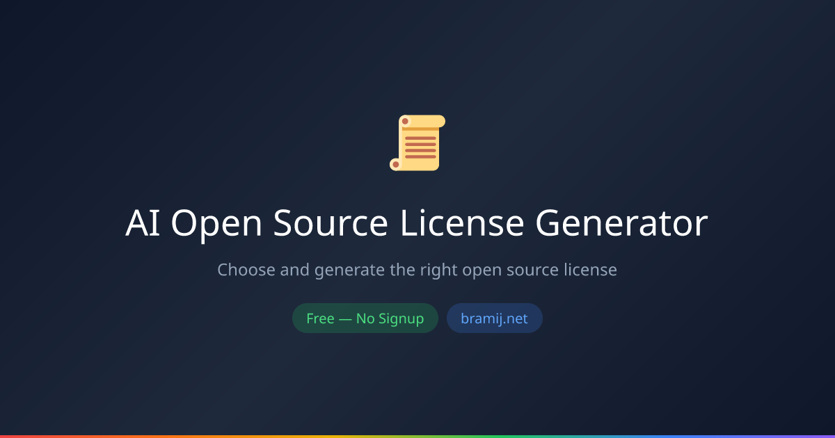 AI Open Source License Generator — مجاني أونلاين | برامج | برامج