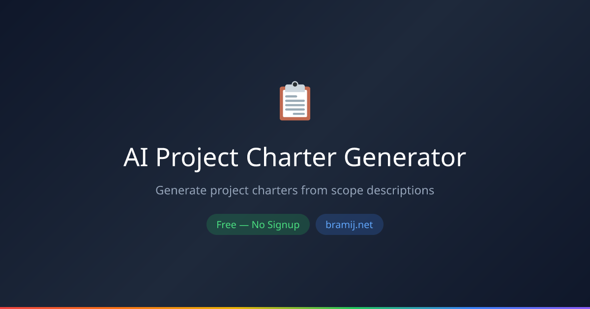 AI Project Charter Generator — مجاني أونلاين | برامج | برامج