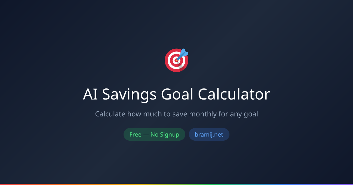 AI Savings Goal Calculator — مجاني أونلاين | برامج | برامج