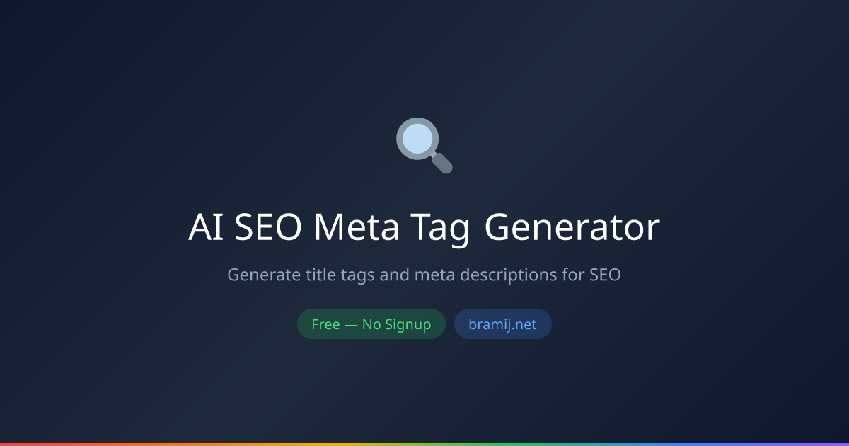 AI SEO Meta Tag Generator — مجاني أونلاين | برامج | برامج