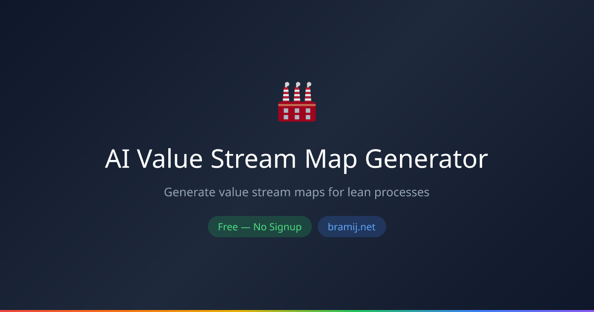 AI Value Stream Map Generator — مجاني أونلاين | برامج | برامج